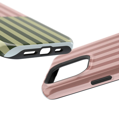 Pink & Green Stripe Phone Case