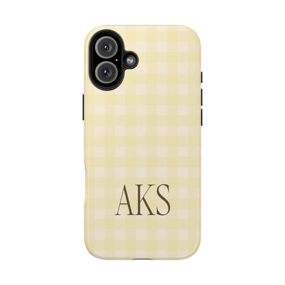 Customizable Yellow Gingham Phone Case