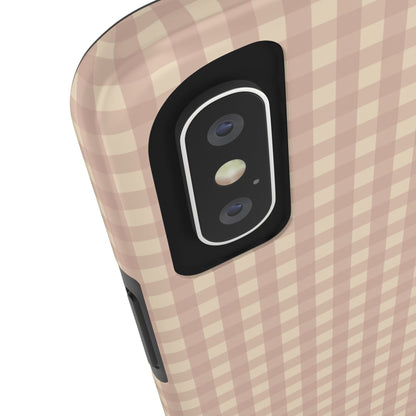 Neutral Blush Gingham IPhone Case
