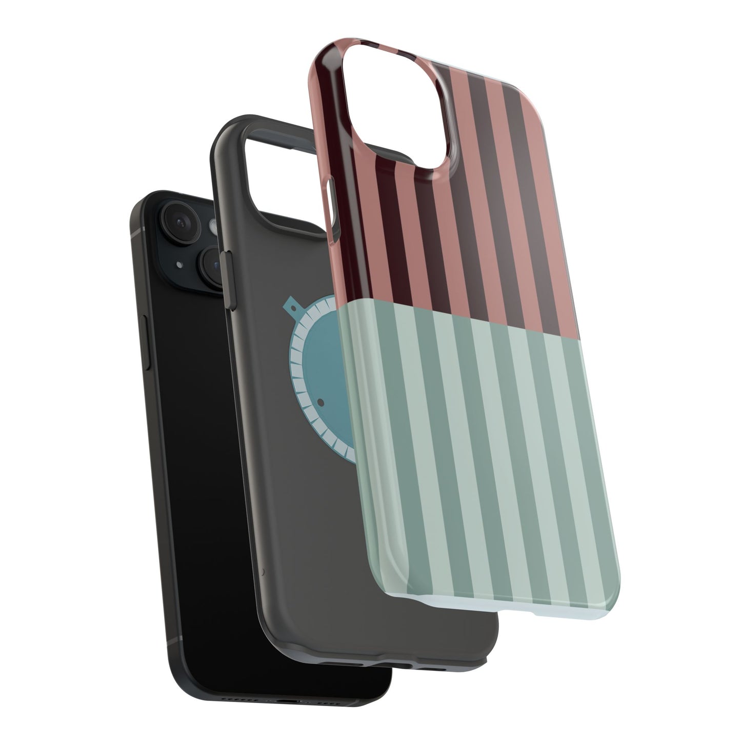 Burgundy and Blue Stripe Phone Case