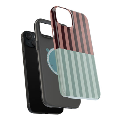 Burgundy and Blue Stripe Phone Case