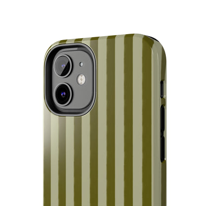 Tone on Tone Green Stripes IPhone Case