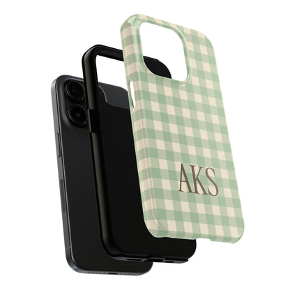 Customizable Green Gingham Phone Case