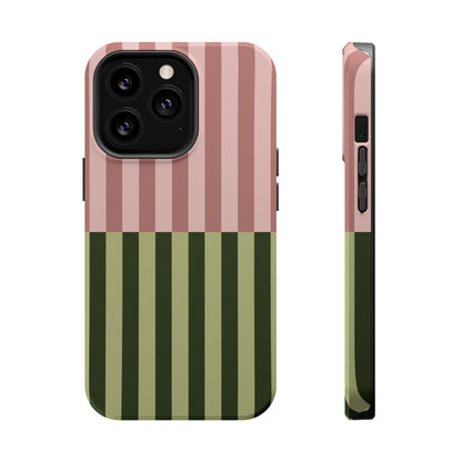 Pink & Green Stripe Phone Case