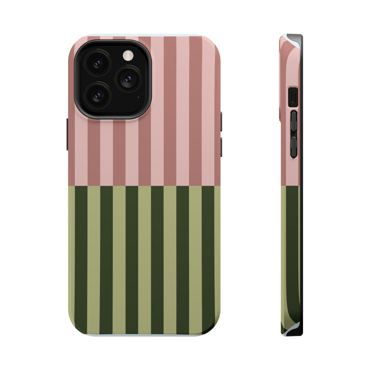 Pink & Green Stripe Phone Case