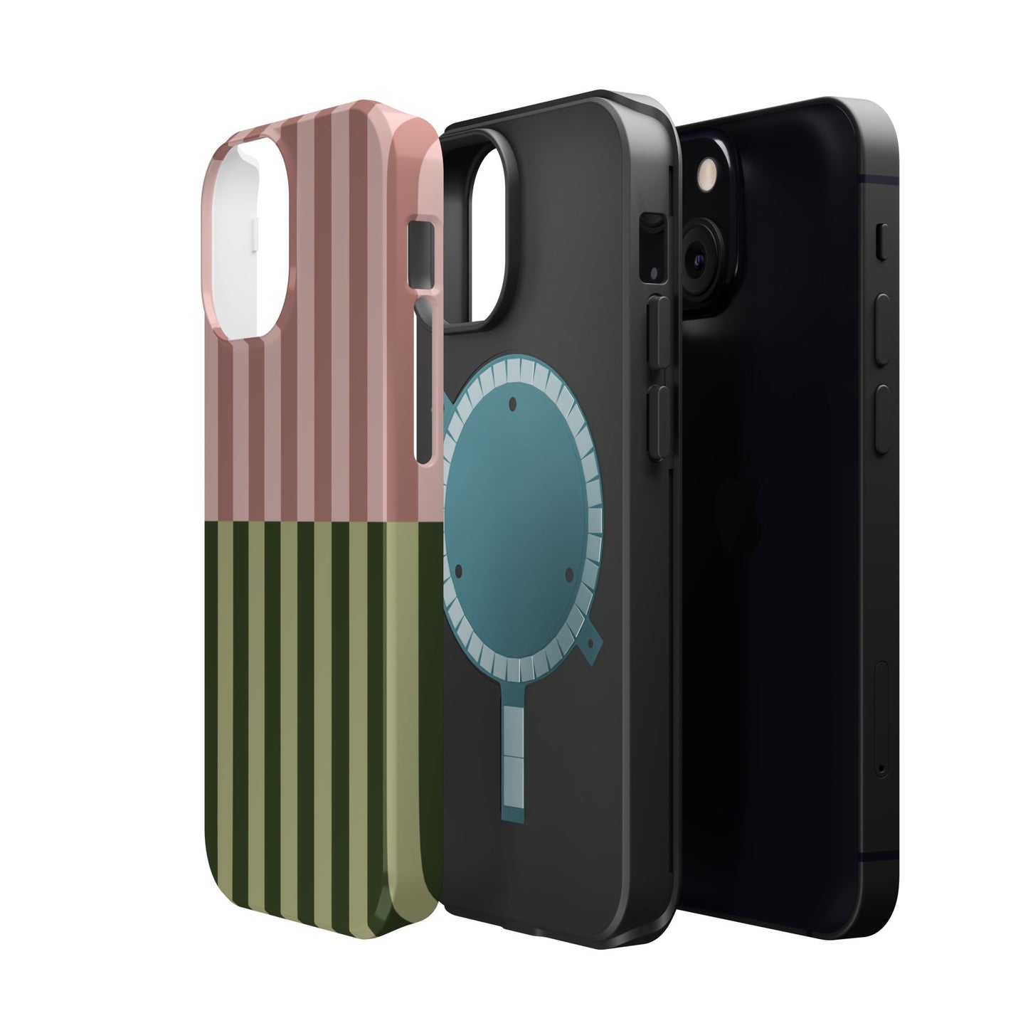 Pink & Green Stripe Phone Case