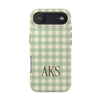 Customizable Green Gingham Phone Case