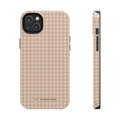 Neutral Blush Gingham IPhone Case