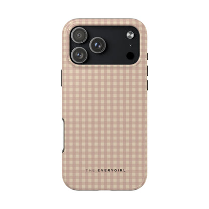Neutral Blush Gingham IPhone Case
