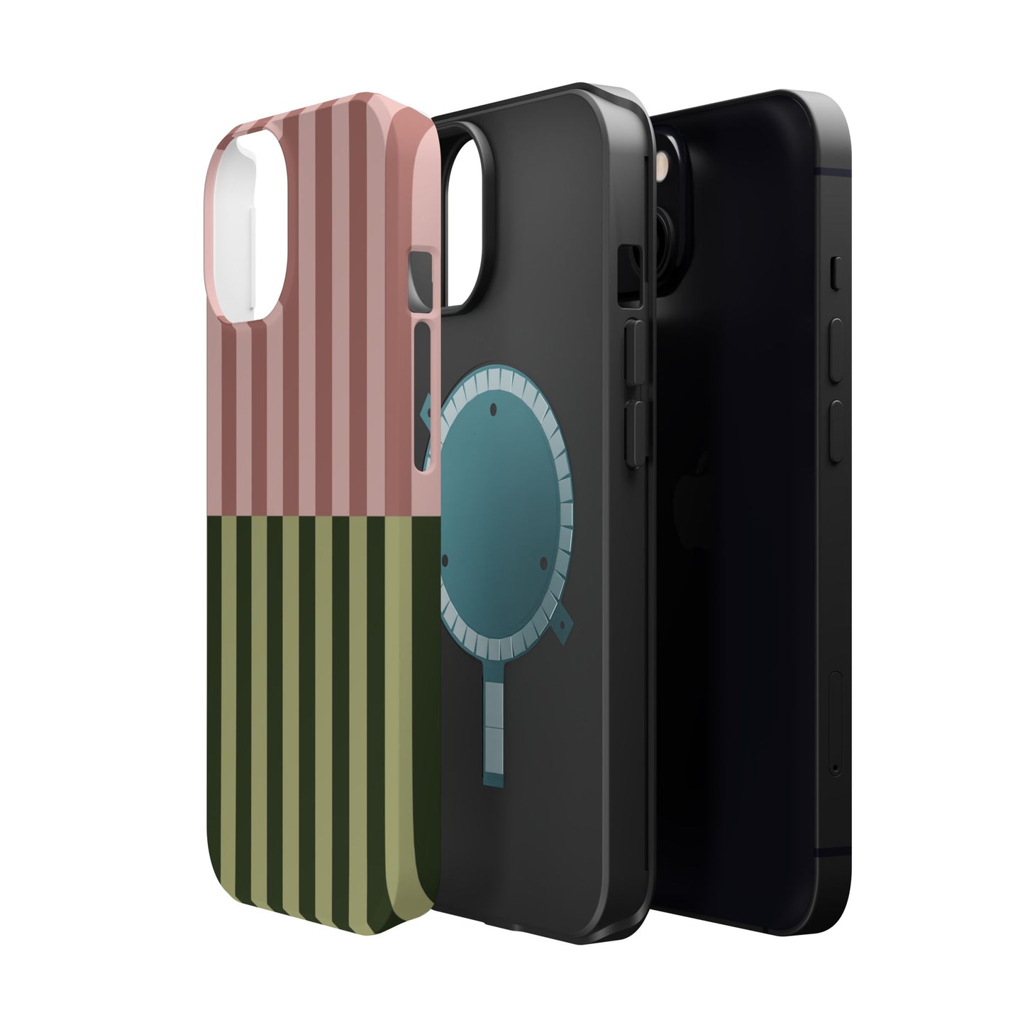 Pink & Green Stripe Phone Case