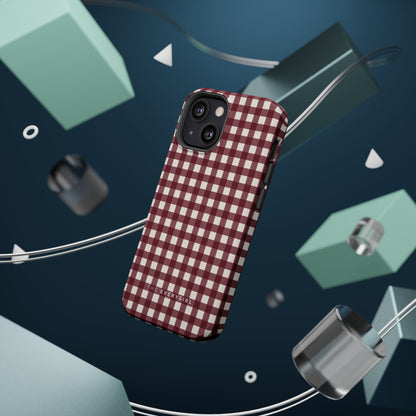 Burgundy Gingham Phone Case