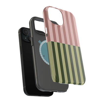 Pink & Green Stripe Phone Case