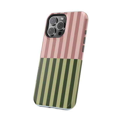 Pink & Green Stripe Phone Case
