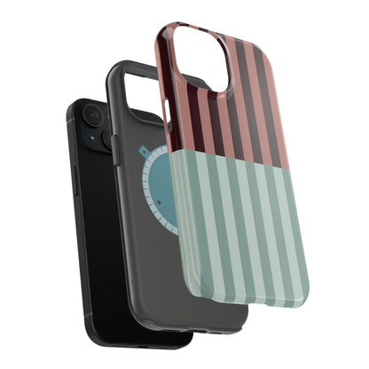 Burgundy and Blue Stripe Phone Case