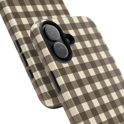 Customizable Brown Gingham Phone Case