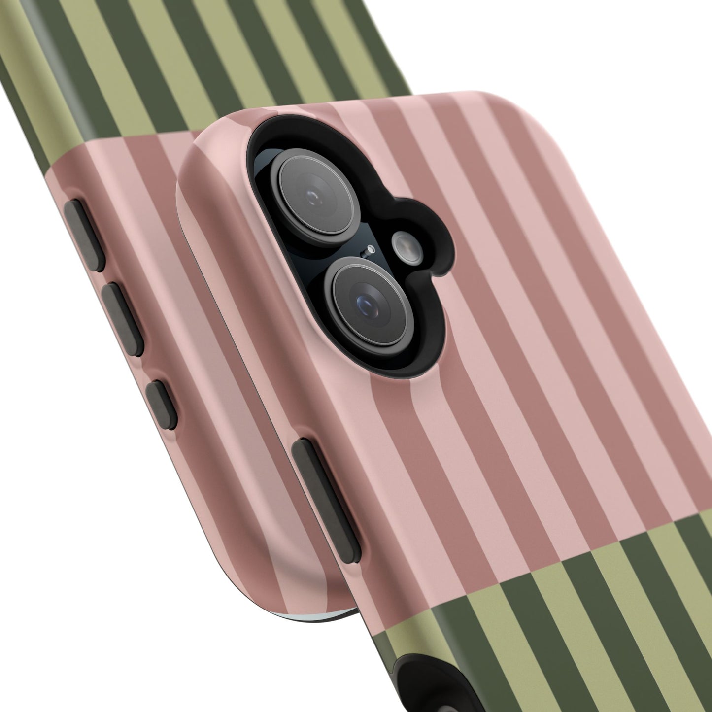 Pink & Green Stripe Phone Case