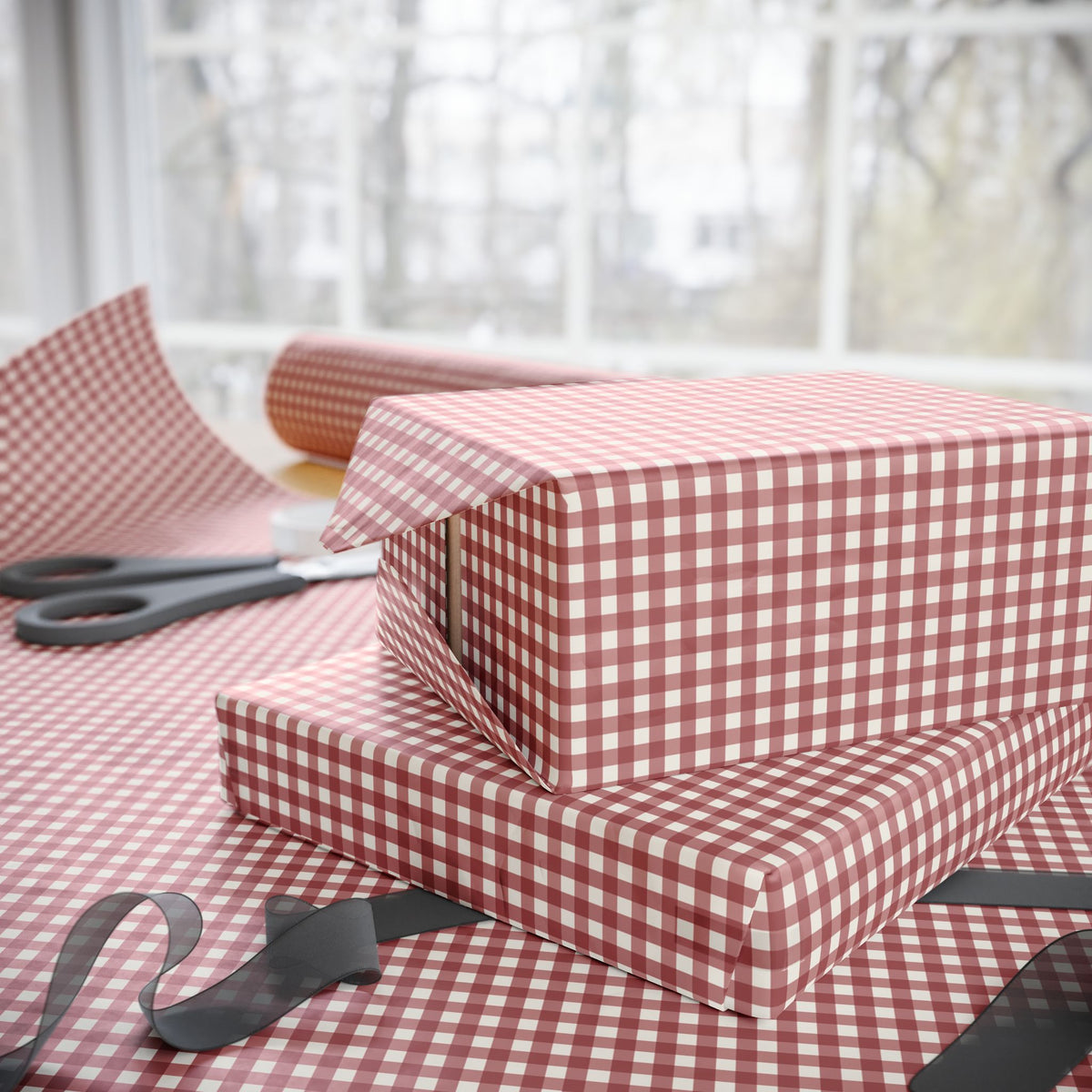 Red Gingham Wrapping Paper