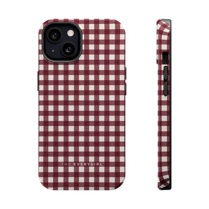 Burgundy Gingham Phone Case
