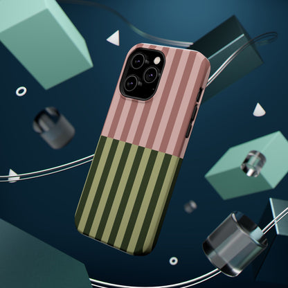 Pink & Green Stripe Phone Case