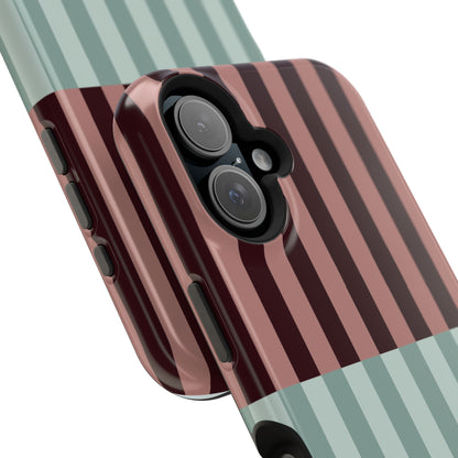 Burgundy and Blue Stripe Phone Case