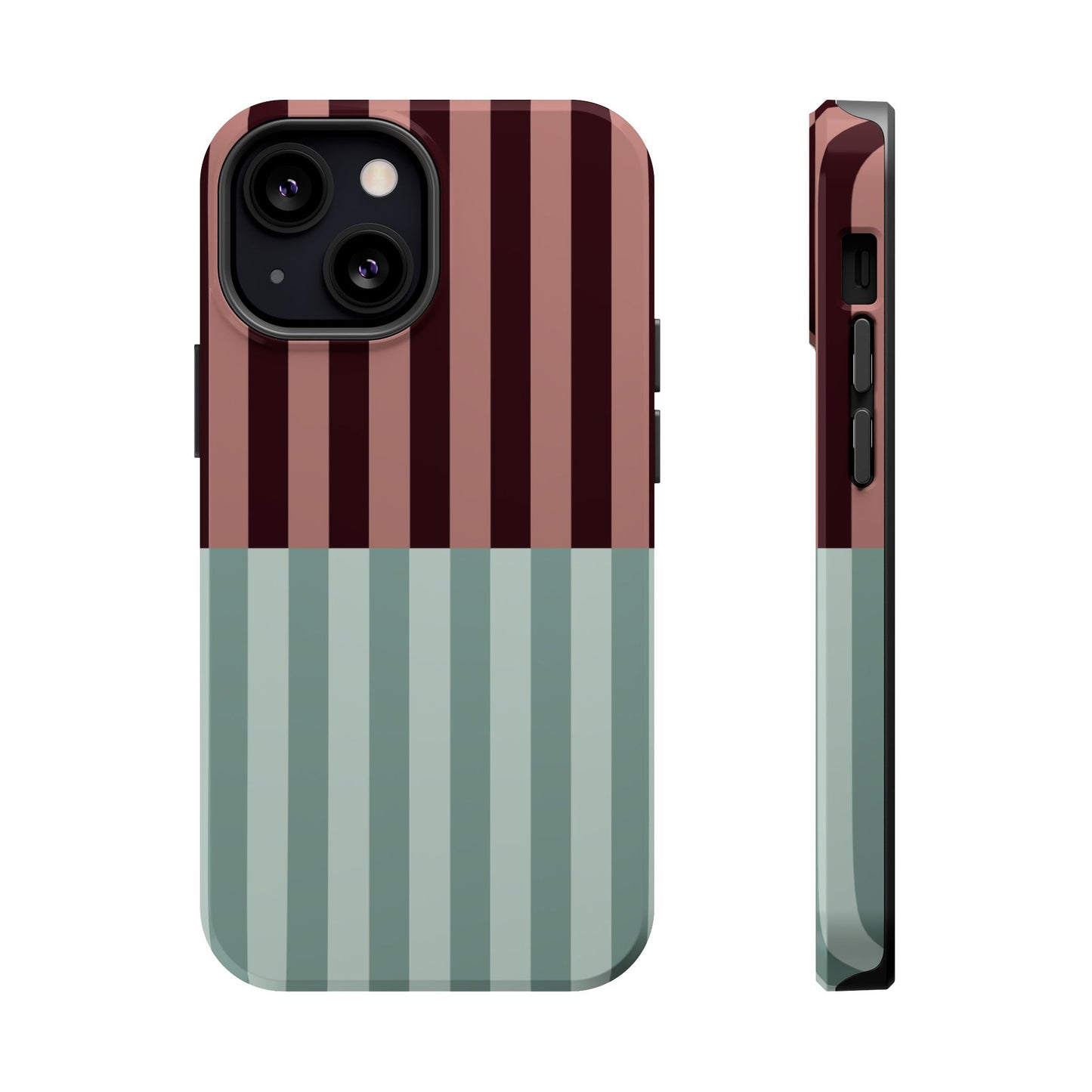 Burgundy and Blue Stripe Phone Case