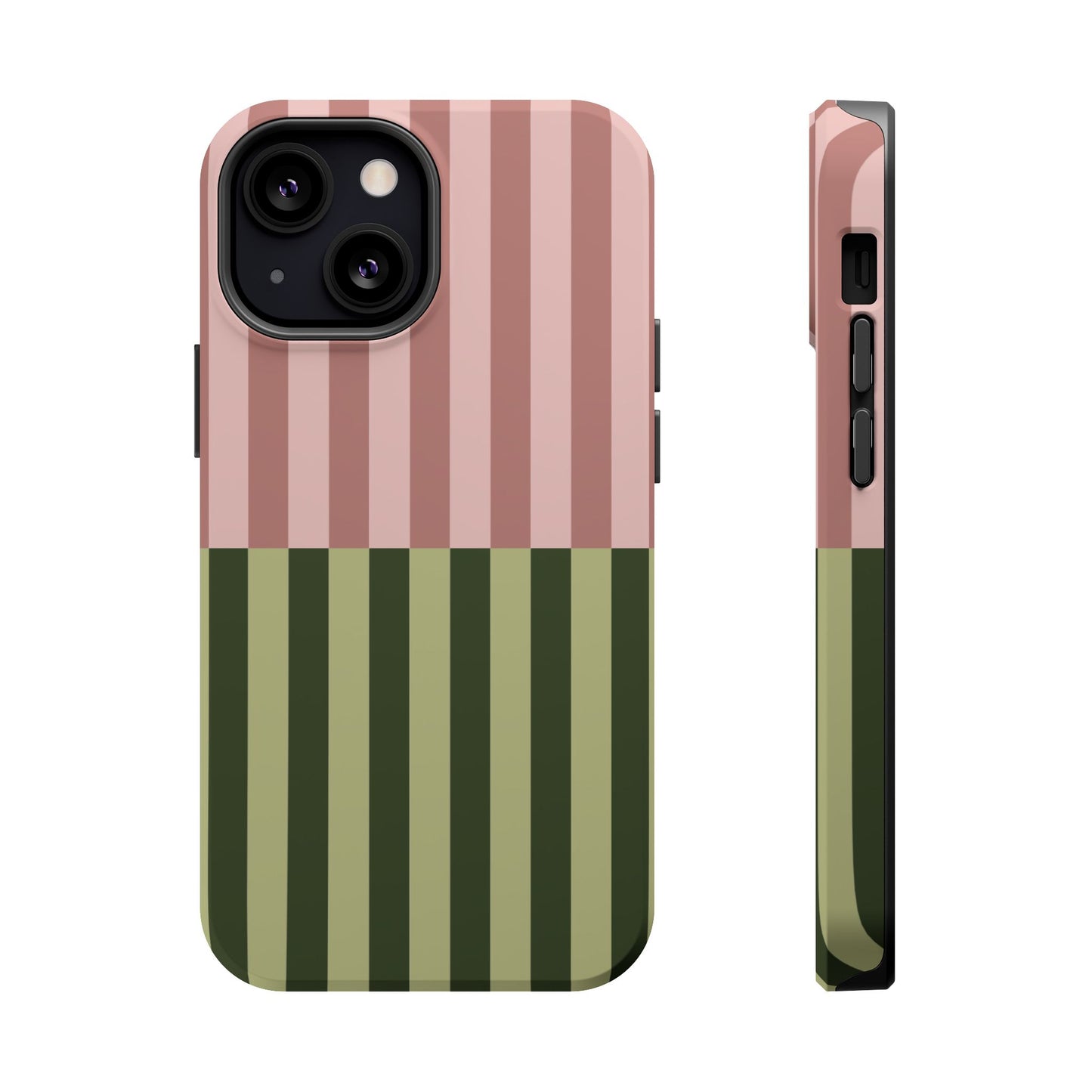 Pink & Green Stripe Phone Case