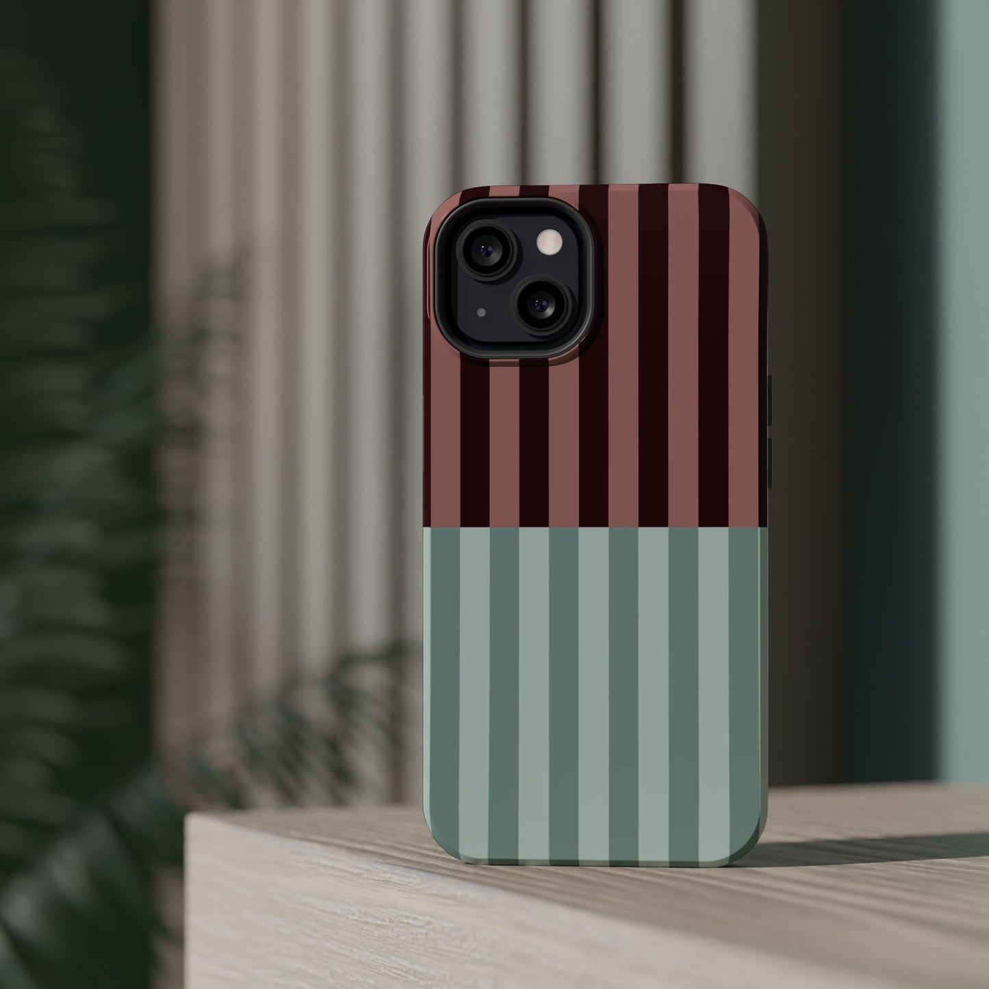 Burgundy and Blue Stripe Phone Case