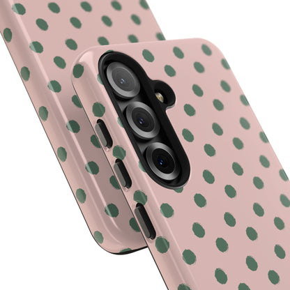 West Coast – Pink & Green Polka Dots Phone Case