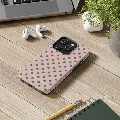 West Coast – Pink & Green Polka Dots Phone Case