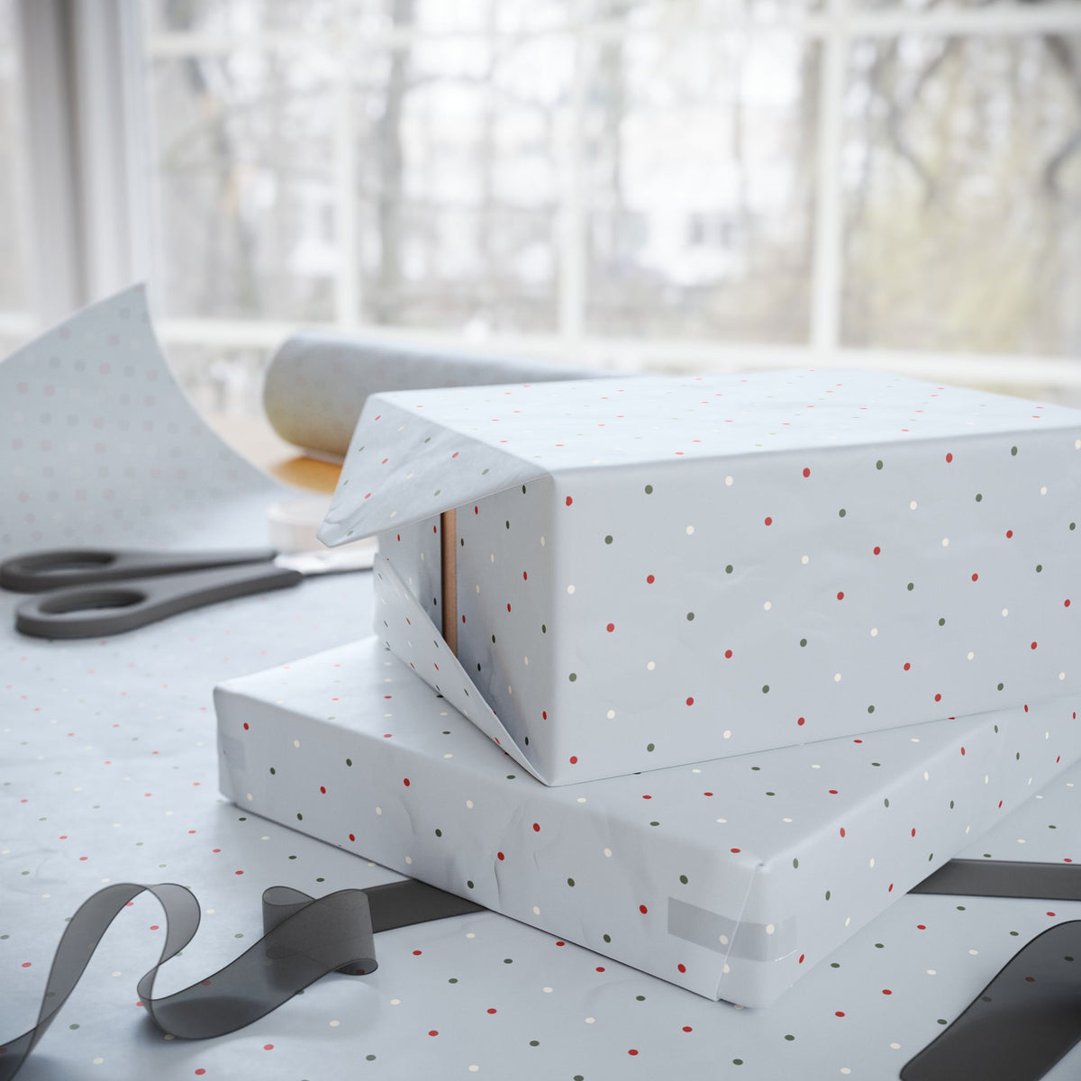 Blue Tiny Dots Wrapping Paper