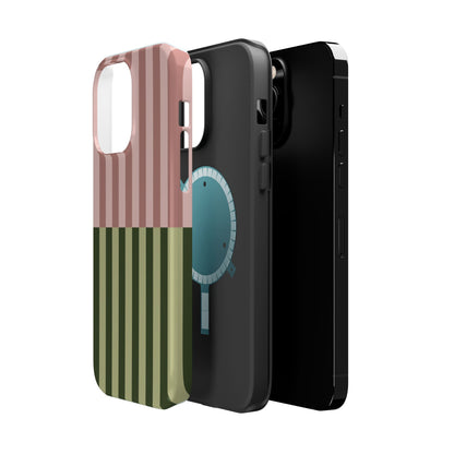 Pink & Green Stripe Phone Case