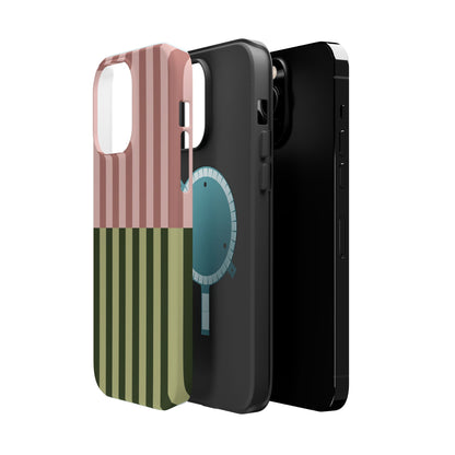 Pink & Green Stripe Phone Case