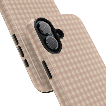 Neutral Blush Gingham IPhone Case
