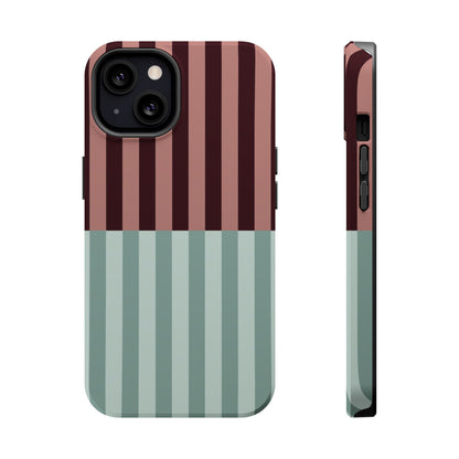 Burgundy and Blue Stripe Phone Case
