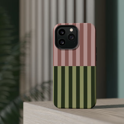 Pink & Green Stripe Phone Case