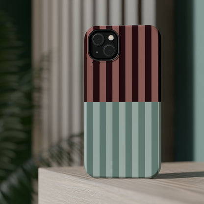 Burgundy and Blue Stripe Phone Case