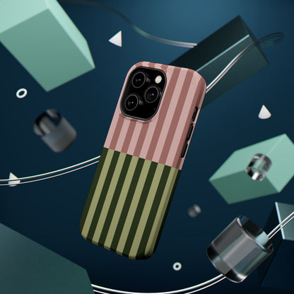 Pink & Green Stripe Phone Case