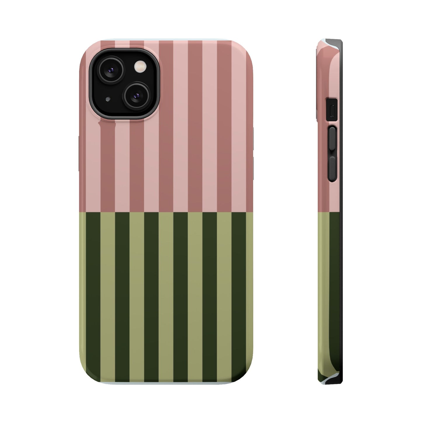 Pink & Green Stripe Phone Case