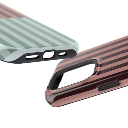 Burgundy and Blue Stripe Phone Case