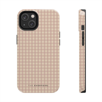 Neutral Blush Gingham IPhone Case