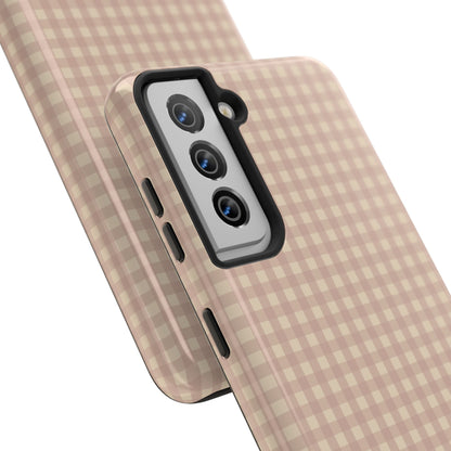 Neutral Blush Gingham IPhone Case