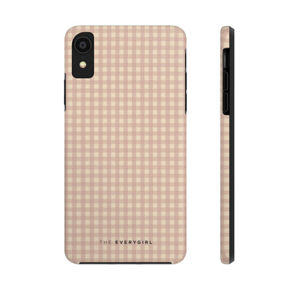 Neutral Blush Gingham IPhone Case
