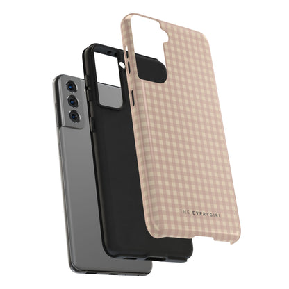 Neutral Blush Gingham IPhone Case