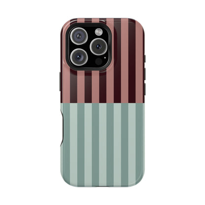 Burgundy and Blue Stripe Phone Case