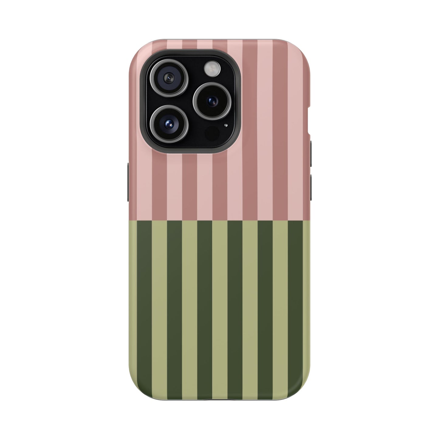 Pink & Green Stripe Phone Case
