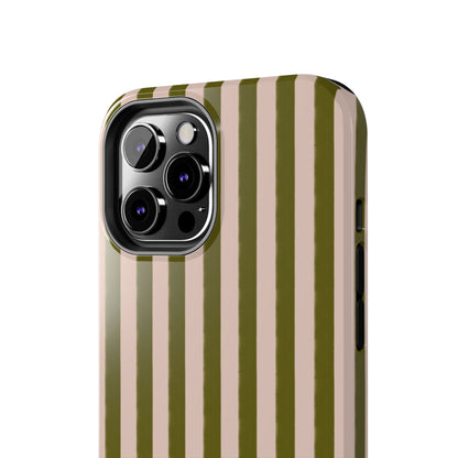 Green & Pink Stripes IPhone Case