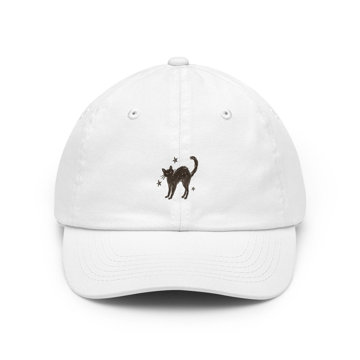 Black Cat Embroidered Dad Cap