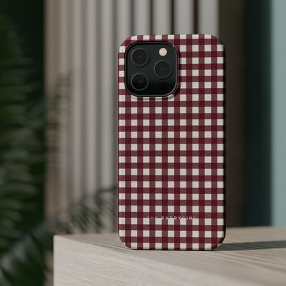 Burgundy Gingham Phone Case