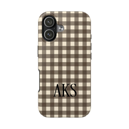 Customizable Brown Gingham Phone Case