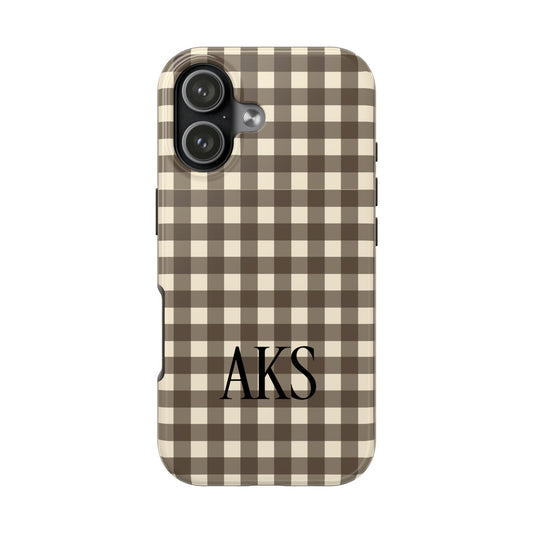 Customizable Brown Gingham Phone Case